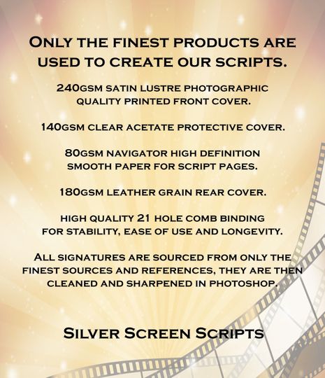 GOLD, FINGER Movie Notebooks, Birthday Gift, Movie Gift, Film Script, Autographs, Cinema, Gift, Present