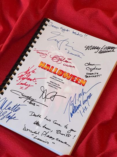 HALLOWEEN Movie Notebooks, High Quality Printed Cast Autographs, Movie Present, Birthday Gift, Movie Gift, Film Script, Screenplay, Signed