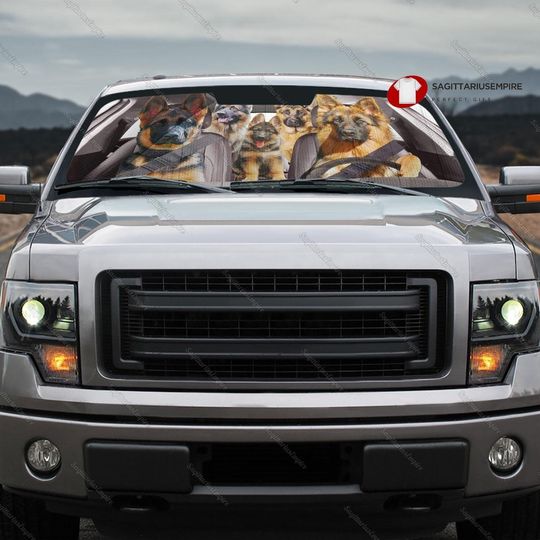 German Shepherd Dog Car Sun Shade, Funny German Shepherd
