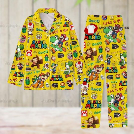 Super Mario Pajamas Set, Super Mario Pajamas Pants, Super Mario Matching Pajamas Set