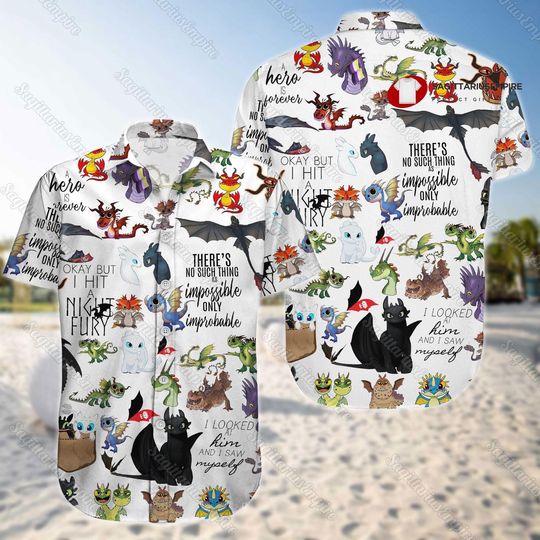 How to Train Your Dragon Button Shirt And Shorts, Toothless Shirt