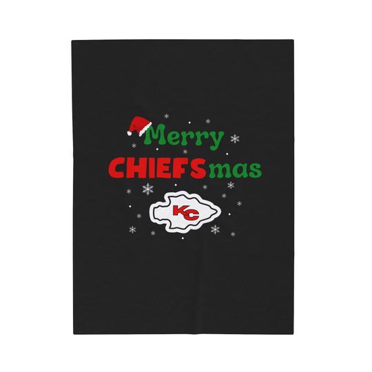 Kansas City Chiefs Merry Chiefsmas Fleece Blankets