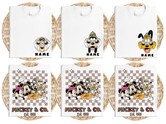 Vintage All Characters Disney Animal Kingdom Checkered Shirts, Magic Kingdom Family Vacation Trip, Mickey Safari Mode Let's Get Wild Shirt