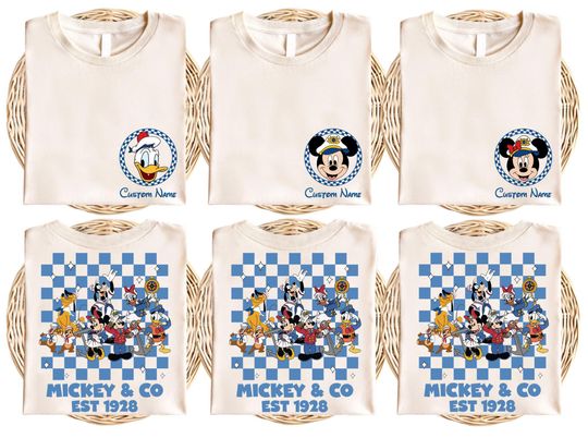 Disney Mickey And Friends Checkered Cruise Shirt, Custom Disney Adventure Cruise Shirt, 2025 Disney Family Trip Shirt, Disneyland Shirt