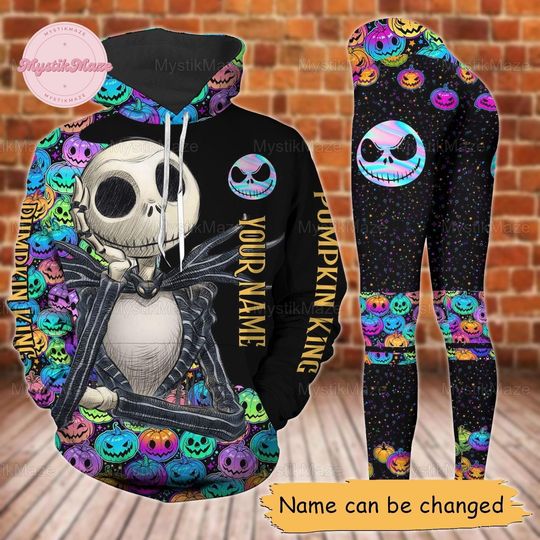 Halloween Personalized Jack Skellington Hoodie Legging, Pumpkin King Shirt, Magic Kingdom Tee, Nightmare Before Christmas Fan Gift
