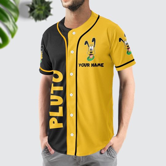 Personalized Pluto Baseball Jersey, Disney Pluto Baseball Jersey