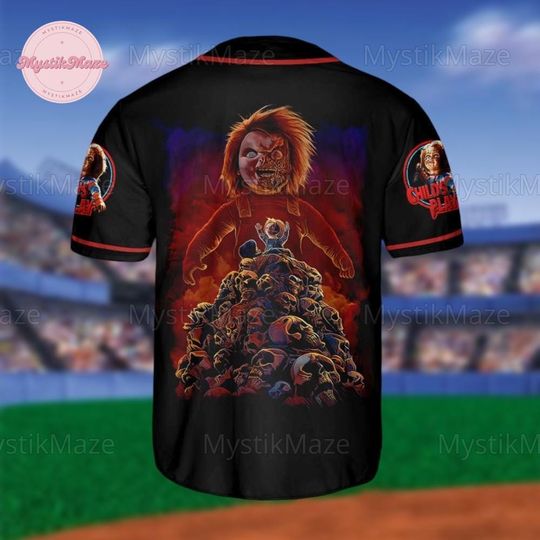 Personalized Halloween Chucky Baseball Jersey, Custom Name Baseball Shirt