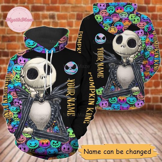 Halloween Personalized Jack Skellington Hoodie Legging, Pumpkin King Shirt, Magic Kingdom Tee, Nightmare Before Christmas Fan Gift