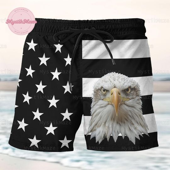 Eagle American Flag Short, Eagle Shorts Men, American Flag Mens Shorts