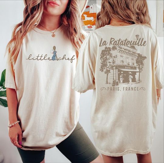 Disney Ratatouille Remy Tshirt, Little Chef Paris France Front and Back Shirts, Gusteau's Disneyland Trip Tee, Family Vacation Gifts