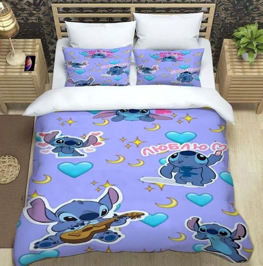 Disney Cartoon Cute Stitch Bedding Sets
