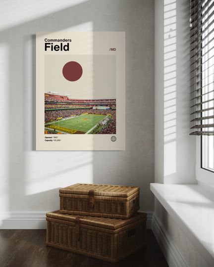 Washington Commanders Stadium Poster - Minimalist Football Art - Vertical Matte Poster