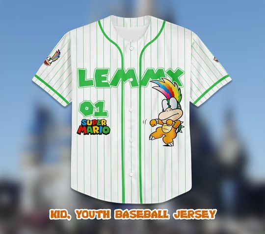 Custom Lemmy Baseball Jersey, Personalized Super Mario Family Shirt