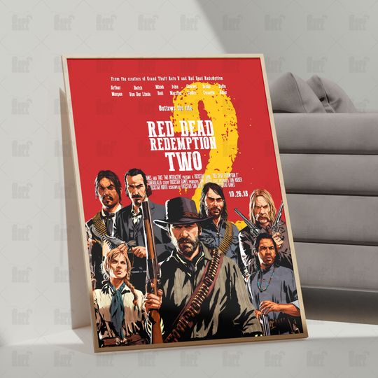 Red Dead Redemption II Poster, Gaming Room Poster, Gaming Wall Poster, Gaming Print Poster, Game Gift, Video Games Poster, Gaming Wall Art