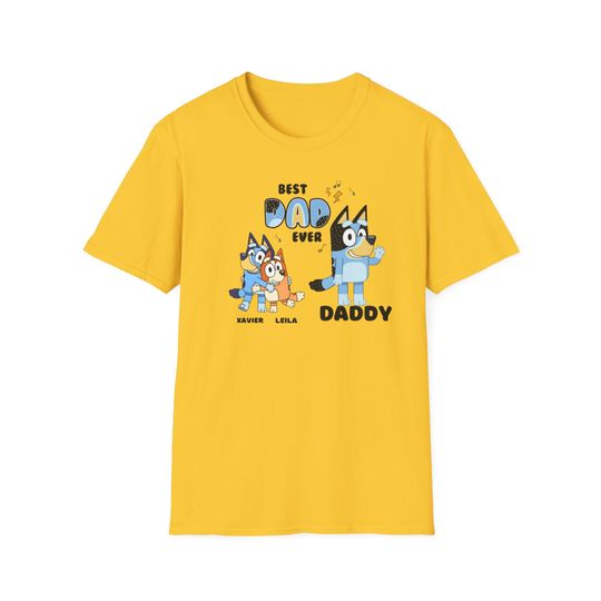 Personalized Best Dad Ever Tee | BlueyDad Fathers Day Shirt | Custom BlueyDad Tee