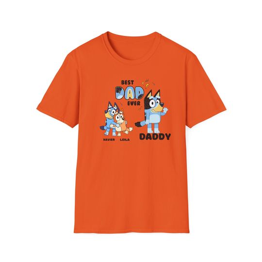 Personalized Best Dad Ever Tee | BlueyDad Fathers Day Shirt | Custom BlueyDad Tee