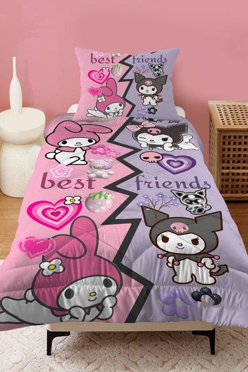 Kuromi Bedding Set - Kawaii Bedroom Decor