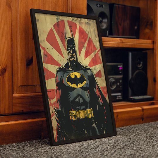 Retro Batman Digital Print Poster | The Batman retro comics poster