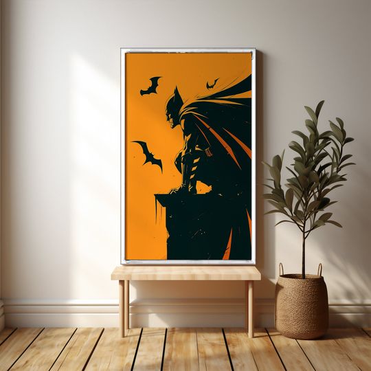 Retro Batman Digital Print Poster | The Batman retro comics poster