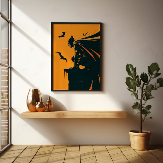 Retro Batman Digital Print Poster | The Batman retro comics poster