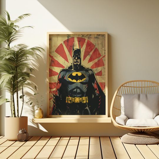 Retro Batman Digital Print Poster | The Batman retro comics poster