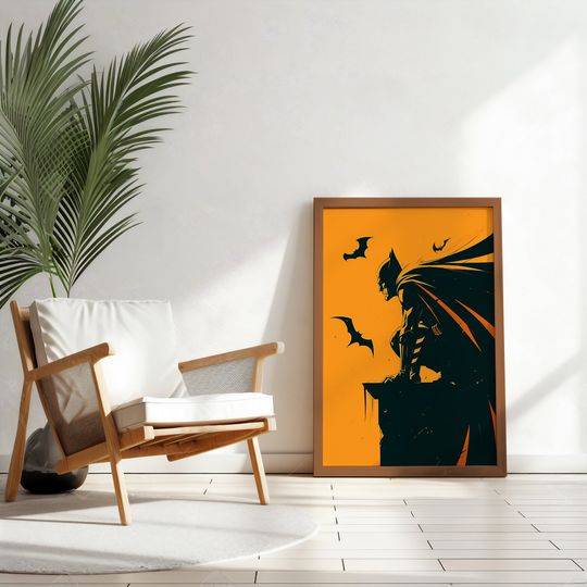 Retro Batman Digital Print Poster | The Batman retro comics poster