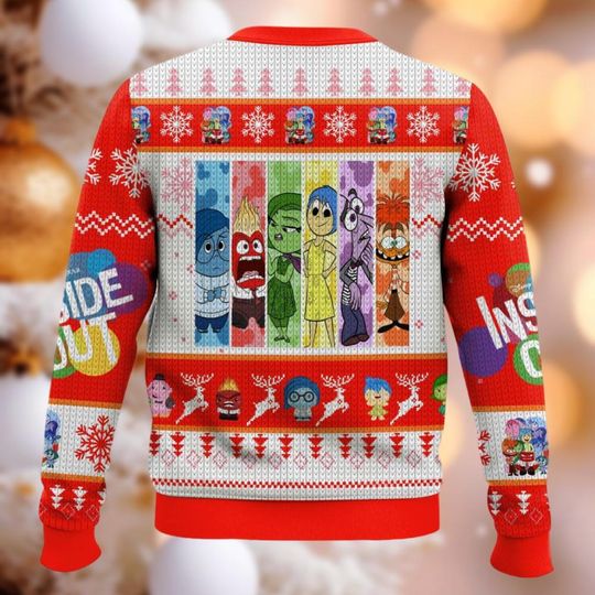 Inside Out Christmas Ugly Sweater, Disney Pixar Xmas Sweater