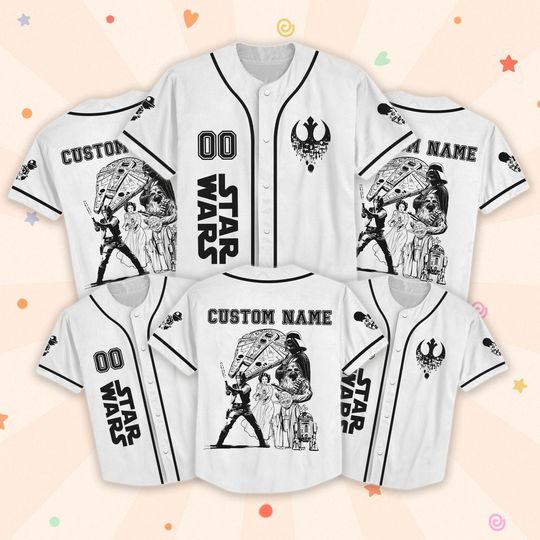 Personalize Disney Star Wars Baseball Jersey, Darth Vader Jersey Shirt