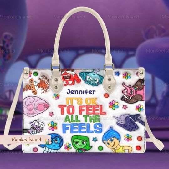 Custom Disney Inside Out Leather Bag, Inside Out Characters