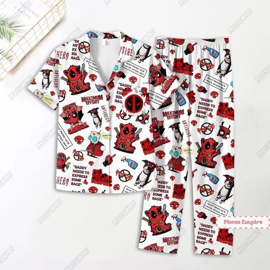 Deadpool Pajama Set, Spider Man Pajamas, Deadpool Holiday Pajamas