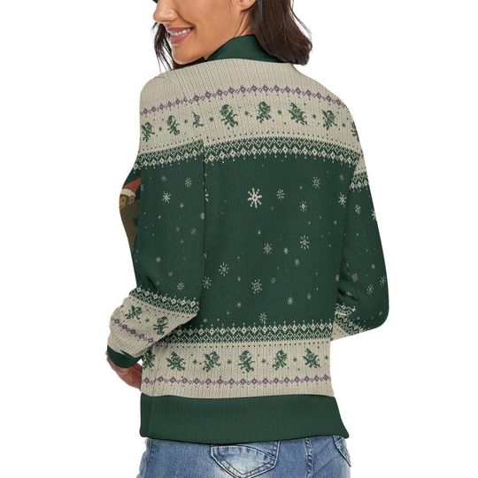 Wicked Inspired Christmas Turtleneck Sweater: Festive Flying Monkeys, Glitter-Effect Witch Hat