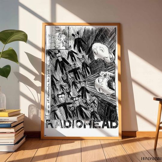 Abstract Radiohead Poster - Moody Indie Music Vertical Wall Decor