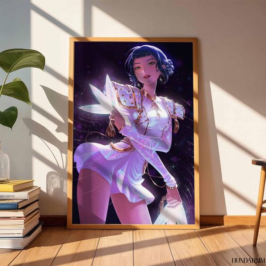 Zoey K-POP Hunters Poster Elegant Anime Fighter Print