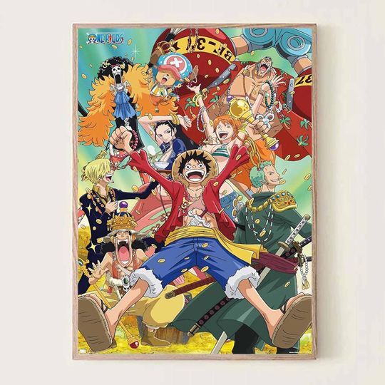 Straw Hat Pirates Poster - Colorful One Piece Anime Vertical Print