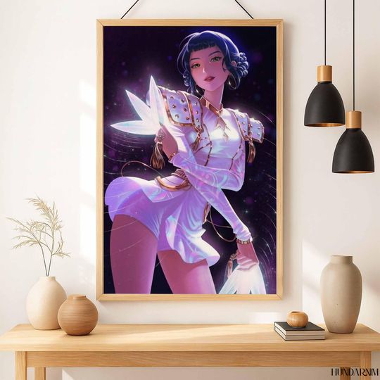 Zoey K-POP Hunters Poster Elegant Anime Fighter Print