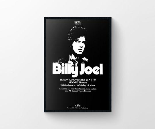 Billy Joel Poster, Musician Gift, Classic Rock Decor