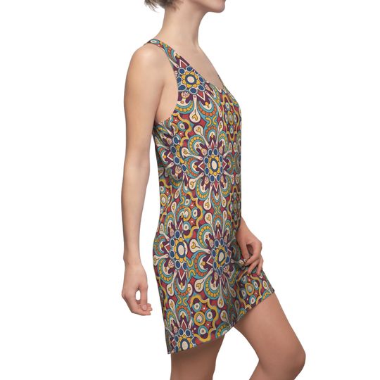 Elegant Tapestry Women's Cut & Sew Racerback Dress