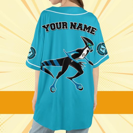 Personalize Ben 10 Kineceleran Blue Black Jersey, Cartoon Baseball Team Outfit