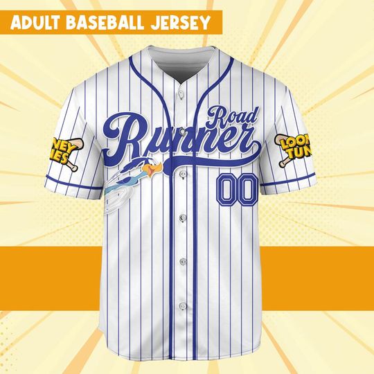 Custom Looney Road Runner Simple Baseball, Cartoon Team Outfit