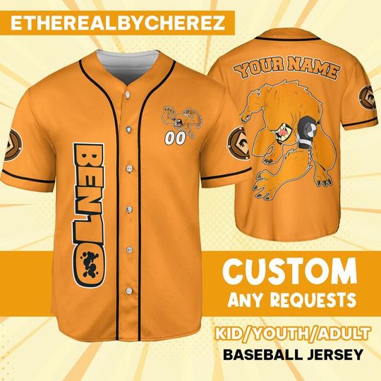 Personalize Ben 10 Vulpimancer Orange Black Jersey, Cartoon Baseball Team Outfit