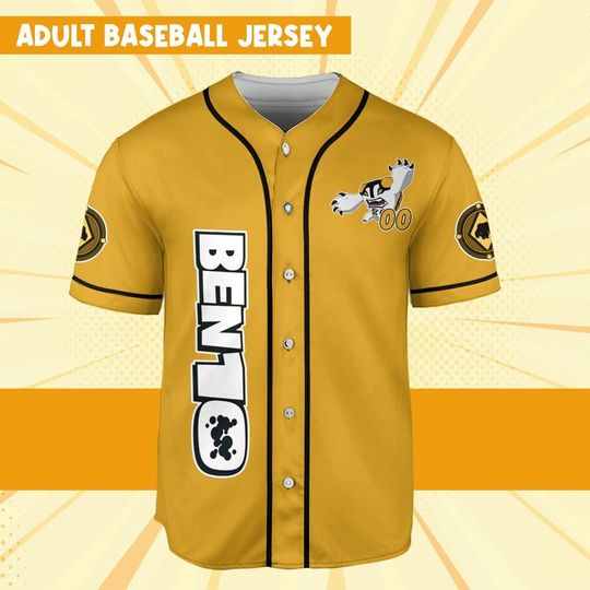 Personalize Ben 10 Arburian Yellow Black Jersey, Cartoon Baseball Team Outfit