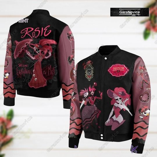 Hazbin Hotel Baseball Jacket, Hazbin Hotel Varsity Jacket