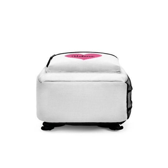 Personalized Preppy Labubu Backpack - White Back to School Bag for Girls