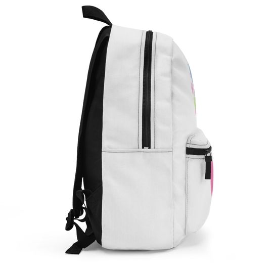 Personalized Preppy Labubu Backpack - White Back to School Bag for Girls