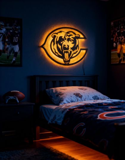 Chicago Bears LED Metal Wall Decor Rainbow Light Sign