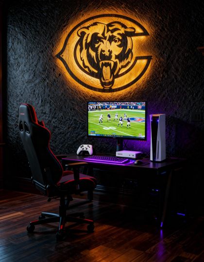 Chicago Bears LED Metal Wall Decor Rainbow Light Sign