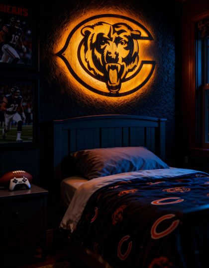 Chicago Bears LED Metal Wall Decor Rainbow Light Sign