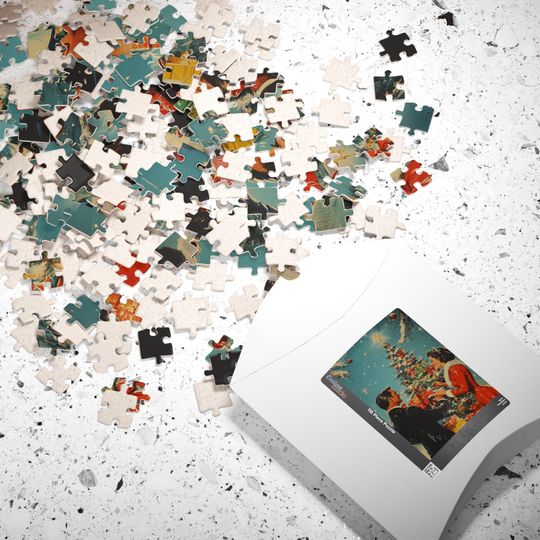 Retro Christmas Jigsaw Puzzle: Vintage Holiday Scene