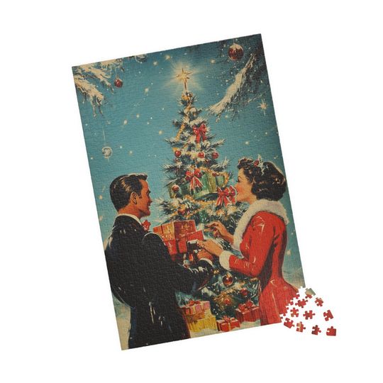 Retro Christmas Jigsaw Puzzle: Vintage Holiday Scene