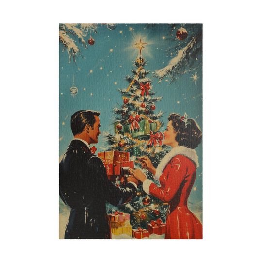 Retro Christmas Jigsaw Puzzle: Vintage Holiday Scene